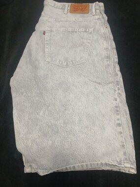 Levi's Men's Denim Shorts Size 38 Acid Wash Light Gray